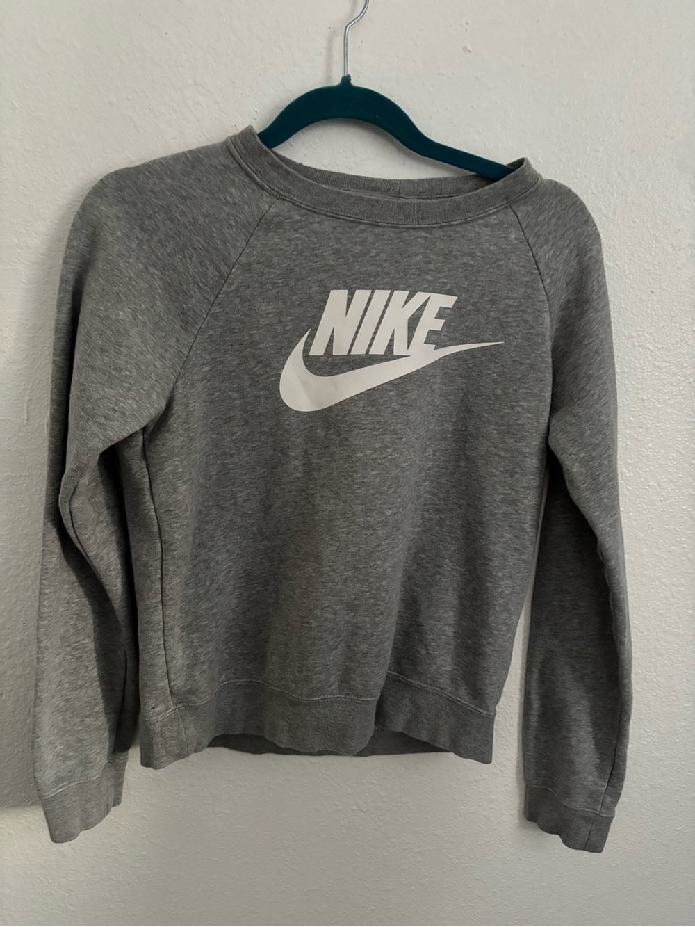 Nike Gray Crewneck Sweatshirt with White Logo